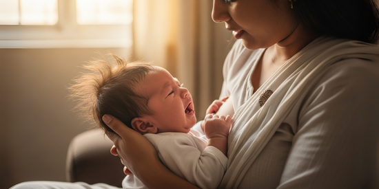 Newborn baby crying after breastfeeding due to not getting enough milk