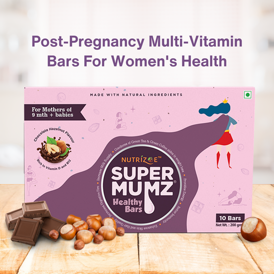 SuperMumz - Pack of 10/Supplement for Women/Energy, Skin, Hair and Fat Loss/Protein Bars for Post Partum Recovery/Contains Essential Vit, Mineral like B6/B9/B12