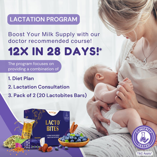 Lactation Program of 28 Days - Boost Breastmilk Supply by Upto 12X | Lactobites (20 Bars Power Packed to aid in Lactation) | Recommended Dosage
