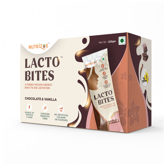 Chocolate Vanilla 5 Bars Pack - Lactation Aiding & Energy Bars for New Moms - 225 Gms
